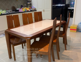 50+ Mẫu Bàn Ăn Gỗ Sồi Nga Lau Màu Óc Chó Hiện Đại 