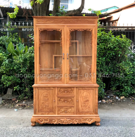 Tủ rượu gỗ Gõ Đỏ vuông 1m2 cao cấp TG 012