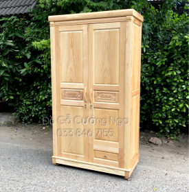 Tủ áo gỗ sồi 2 cánh - 1m2 mẫu đồng tiền 