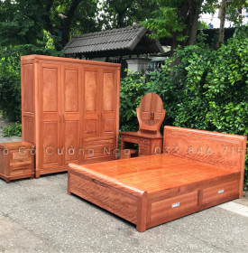 Nội thất combo phòng ngủ gỗ xoan đào  - cao cấp 