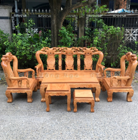 Salon Gỗ Gõ Đỏ Tay 12 - 6 Đào Chim