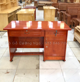 Bàn Làm Việc Gỗ Thông Giá Rẻ Màu Cánh Gián 