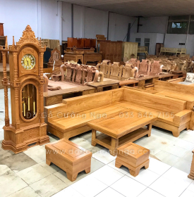 Bộ Bàn Ghế Sofa Góc L Gỗ Gõ Đỏ 2m8x2m12 Vế Trái