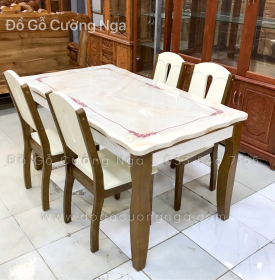 Bộ bàn ăn mặt đá 4 ghế hiện đại 