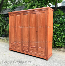 Tủ quần áo gỗ xoan đào 5 cánh 