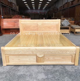 Giường gỗ sồi nga vạt phản mẫu quạt giá rẻ 