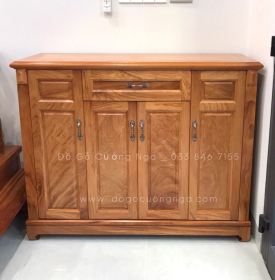 Tủ giày dép gỗ gõ đỏ 4 cánh cao cấp đẹp - TD 06