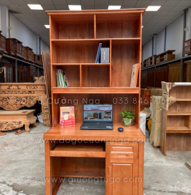 Bàn Học Sinh Gỗ Xoan Đào 1m Kèm Giá Sách