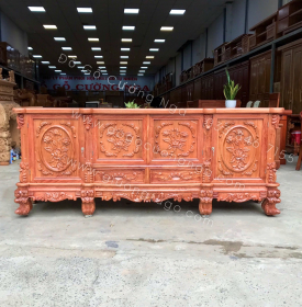 Kệ tivi gỗ Hương Đá cao cấp mẫu hoa hồng KG 05