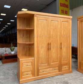 Tủ quần áo gỗ gõ đỏ 1m9 - vế phải 