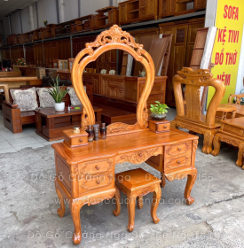 Bàn Phấn Trang Điểm Gỗ Gõ Đỏ 1m2 Cao Cấp - TĐ 04