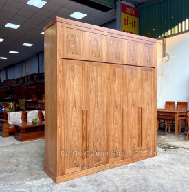 Tủ quần áo gỗ hương xám 2 tầng 5 cánh cao cấp 