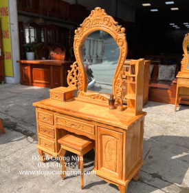 Bàn Trang Điểm Gỗ Gõ Đỏ Cao Cấp 1m1 TĐ 02