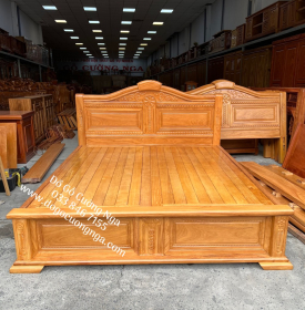 Giường gỗ gõ đỏ hiện đại vạt phản 