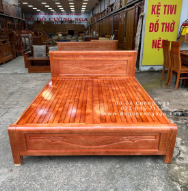 Giường Ngủ Gỗ Sồi Nga Vạt Phản - Hoa Lan Đẹp Giá Rẻ 