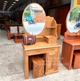 Bàn Trang Điểm Gỗ Hương Xám 80cm Cánh Mở Đẹp Giá Rẻ TĐ 018