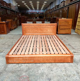 Giường gỗ sồi nga kiểu nhật hiện đại - vạt lan 