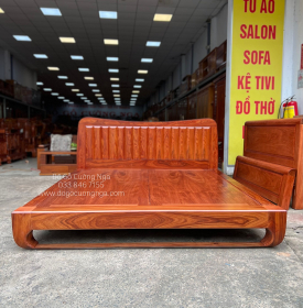 Giường Ngủ Gỗ Cẩm Tự Nhiên Chân Quỳ Đẹp Hiện Đại 