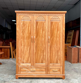 Tủ Áo Gỗ Đinh Hương 1m6 Hoa Vòm Hiện Đại