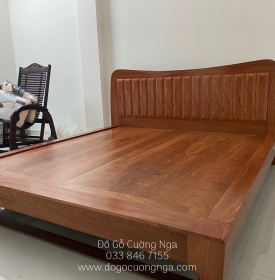 Giường nhật gỗ hương đá vạt phản liền hiện đại 
