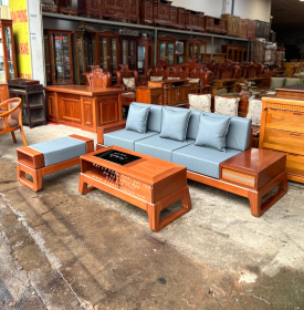 Bàn Ghế Sofa Gỗ Xoan Đào - 1 Văng Kèm Nệm Cao Cấp 