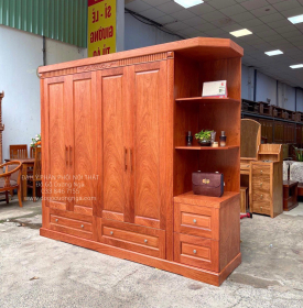 Tủ quần áo gỗ hương đá hiện đại 2m33 - vế phải 