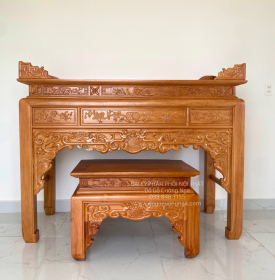 Bàn Thờ Gia Tiên Gỗ Gõ Đỏ 1m75 Như Ý BT 1.11