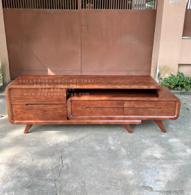 Kệ Tivi Rút Gỗ Sồi Nga Hiện Đại Lau Màu Óc Chó KG 038