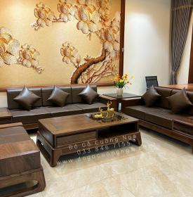 Sofa Gỗ Óc Cho 2 Văng Chữ U Cao Cấp 