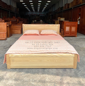 Giường Ngủ Gỗ Sồi Nga Phản Thưa Giá Rẻ - Mẫu Trơn 