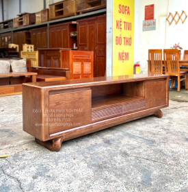 Kệ Tivi Gỗ Sồi Nga Lau Màu Óc Chó Hiện Đại KG 16.2