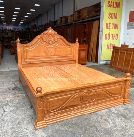 Giường Gỗ Gõ Đỏ Cao Cấp Mẫu Nữ Hoàng Phản Liền