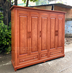 Tủ Quần Áo Gỗ Hương Đá 5 Cánh Cao Cấp 