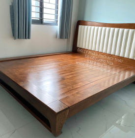 Giường Ngủ Gỗ Sồi Nga Kiểu Nhật Bọc Nệm Chân Quỳ Bền Đẹp