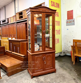 Tủ Rượu Vuông Gỗ Xoan Đào 90cm Đẹp Sang Trọng 