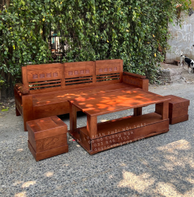 Sofa Gỗ Sồi Nga Nhỏ Gọn Đơn Giản Cho Chung Cư 