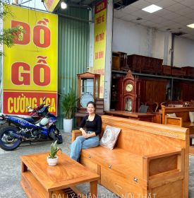 Giường Gấp Thông Minh Gỗ Gõ Đỏ 2 Ngăn Kéo Kết Hợp Bàn Sofa 