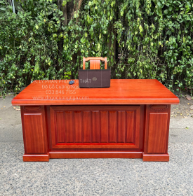 Bàn Ghế Làm Việc Giám Đốc Gỗ Xoan Đào 1m67 Cao Cấp Sang Trọng 