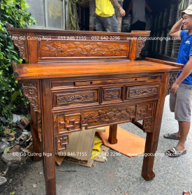 Bàn Thờ Gỗ Muồng 2 Tầng Kết Hợp Hoàn Hảo Giữa Truyền Thống Và Hiện Đại 
