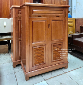 Tủ Giày Gỗ Xoan Đào 2 Cánh Cao 1m2 Bền Rẻ Đẹp 