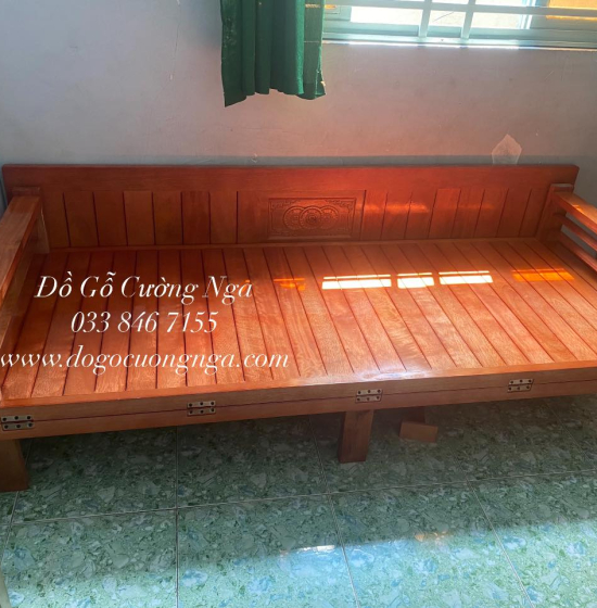 Giường gấp gỗ sồi - ghế mở thành giường hiện đại 