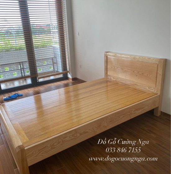 Giường Ngủ Gỗ Sồi Nga Phản Thưa Giá Rẻ - Mẫu Trơn 