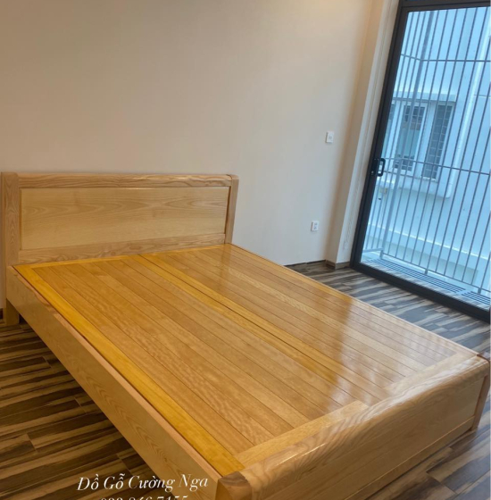 Giường Ngủ Gỗ Sồi Nga Phản Thưa Giá Rẻ - Mẫu Trơn 