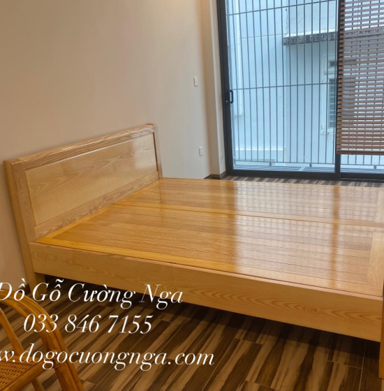Giường Ngủ Gỗ Sồi Nga Phản Thưa Giá Rẻ - Mẫu Trơn 