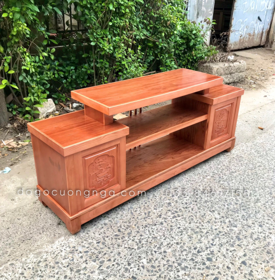 Kệ Tivi Gỗ Xoan Đào Hiện Đại 1m6 Giá Rẻ KG 025