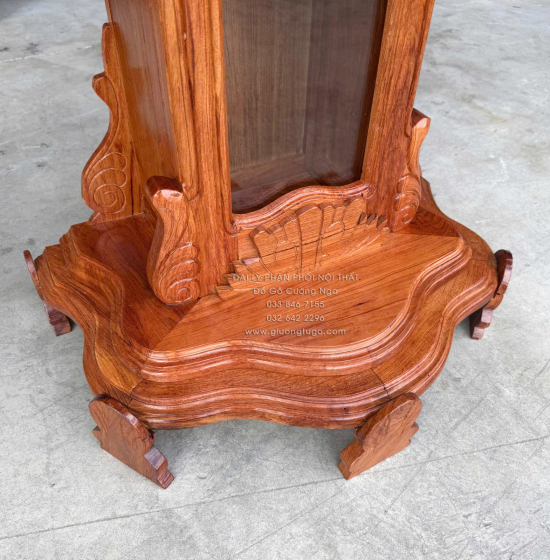 Đồng Hồ Gỗ Hương Đá Mẫu Hoa Lá Tây Cao Cấp 1m75