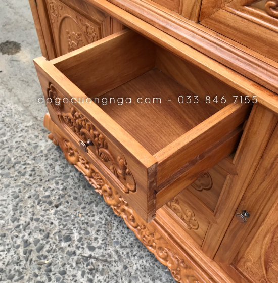 Tủ rượu gỗ Gõ Đỏ vuông 1m2 cao cấp TG 012