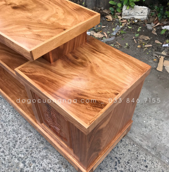 Kệ Tivi Gỗ Hương Xám 1m6 - Mẫu Mâm KG 023