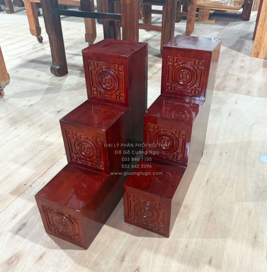 Bậc Tam Cấp Gỗ Xoan 16cm (5 màu)