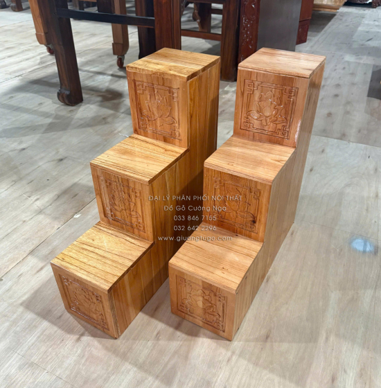 Bậc Tam Cấp Gỗ Xoan 16cm (5 màu)